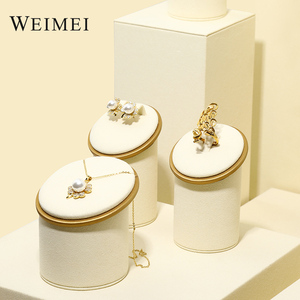 WEIMEI vente en gros beige microfibre daim armoire à bijoux affichage collier boucle d'oreille bracelet collier affichage - Product Image 5