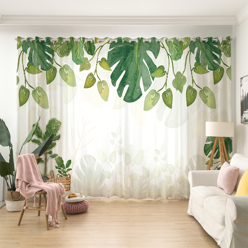 Home Decor Ready Made Curtain Polyester Classic Hotel Curtain Designs 3D print curtain For Living Room