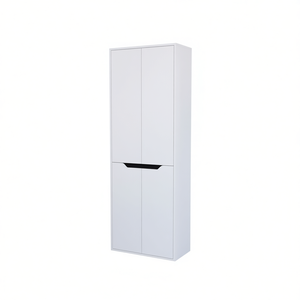 White 5 Shelf <b>Kitchen</b> Pantry Cabinet Freestanding Minimalist Design For <b>Kitchen</b> <b>Storage</b> - Product Image 1