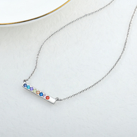 Collar YILUN Simplicity de Plata de Ley 925, Joyería Fina de Lujo Personalizada con Circonitas Multicolores y Baño de Rodio, Regalo de Boda