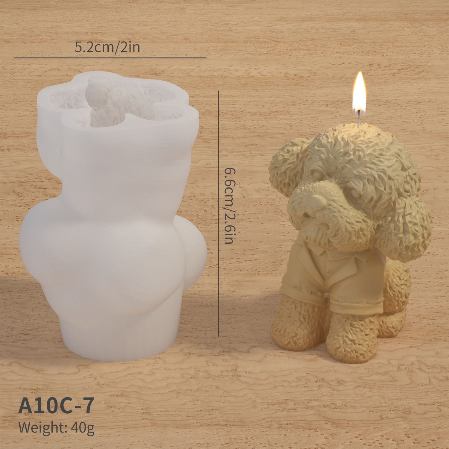 A10C-7 Moule Bichon Frise Blanc