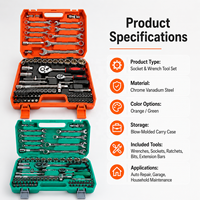 Kit d'outils de réparation automobile 82 pièces, ensemble d'outils manuels portables pour l'entretien automobile avec étui rigide pour les urgences de véhicule, 1 ensemble