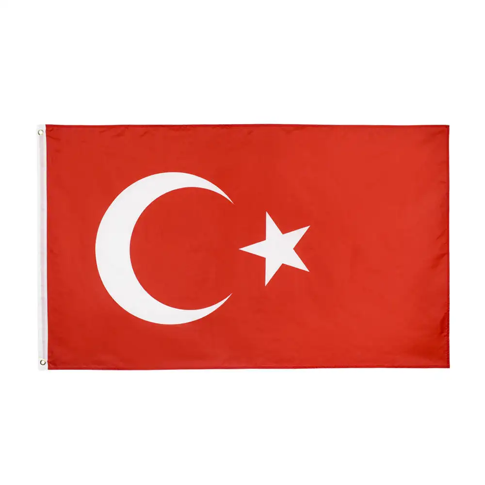 Venda Por Atacado Venda Quente Poliéster País Impressão Nacional Turquia Bandeiras Personalizado Todo O País 3 * 5Ft Indoor Outdoor Countries Bandeira