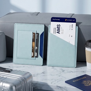 Porta Passaporto Sottile <span class=keywords><strong>in</strong></span> Pelle PU con Logo Personalizzato, Porta Biglietti da Viaggio con <span class=keywords><strong>Tasca</strong></span> per Carta d'Imbarco, Ideale per Regali Aziendali - Product Image 5