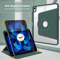 Nouvelle coque de protection rotative en cuir et acrylique pour iPad 10 Air 5/4 10,9 Pro 11 pouces avec emplacement pour stylet et support rotatif multifonctionnel