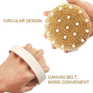 Cepillo Corporal Redondo Exfoliante con Nódulos de Masaje, Cepillo para Piel Seca, Anticelulitis y Drenaje Linfático - Product Image 5