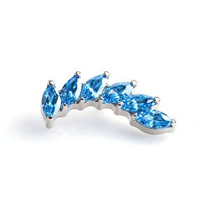 <b>Titanium</b> Alloy Zircon Inlaid Ear Cartilage <b>Studs</b> Plant Shape Prong Setting Party Jewelry M5846 - Product Image 5