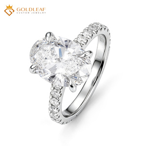 Goldleaf Jewelry Fine 1CT 2CT 3CT Oval Cut Lab Grown Diamond <b>Ring</b> 925 Sterling <b>Silver</b> Wedding <b>Ring</b> IGI Report - Product Image 1