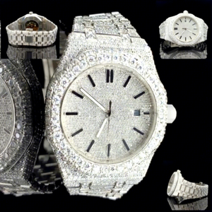 Reloj de Lujo Hip Hop para Hombre y Mujer, de Alta Calidad, con Cristal Moissanite VVS, Acero Inoxidable, Mecánico Automático, Resistente al Agua 10 Bar - Product Image 1