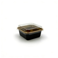 Boîte à gâteau carrée en PET transparente jetable écologique YS pour l'emballage alimentaire, le pique-nique, le pain et le sucre