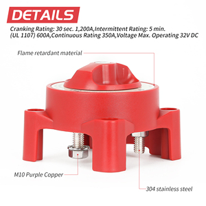 Interrupteur rotatif à 4 positions 350A 32VDC OFF-1-Both-2, interrupteur de déconnexion de <span class=keywords><strong>batterie</strong></span> de voiture et de tracteur, interrupteur de coupure de courant de <span class=keywords><strong>batterie</strong></span> - Product Image 4