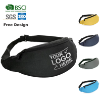 Sac banane antivol GPS haut de gamme noir personnalisable en polyester robuste et imperméable avec fermeture éclair pour usage extérieur