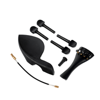 4/4 Plastic Violin Tailpiece Set Including Tailpiece+Chinrest+Endpin+Tail Gut+4 Tuning Pegs Beginner Use