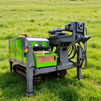 Foreuse d'exploration sur chenilles de 400 m avec télécommande sans fil, entièrement hydraulique, pour puits d'eau, pompe à boue de forage minier YJC XT-400L