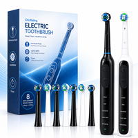 Brosse à dents électrique rotative intelligente puissante, blanchiment des dents, design étanche, poils moyens, Type-C, élimination efficace de la plaque dentaire