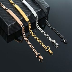 Pulsera de Moda al por Mayor, Joyería Personalizable con Grabado Láser, Diseño de Logotipo, Juego de Pulseras de Barra de Acero Inoxidable para Hombre y Mujer - Product Image 3