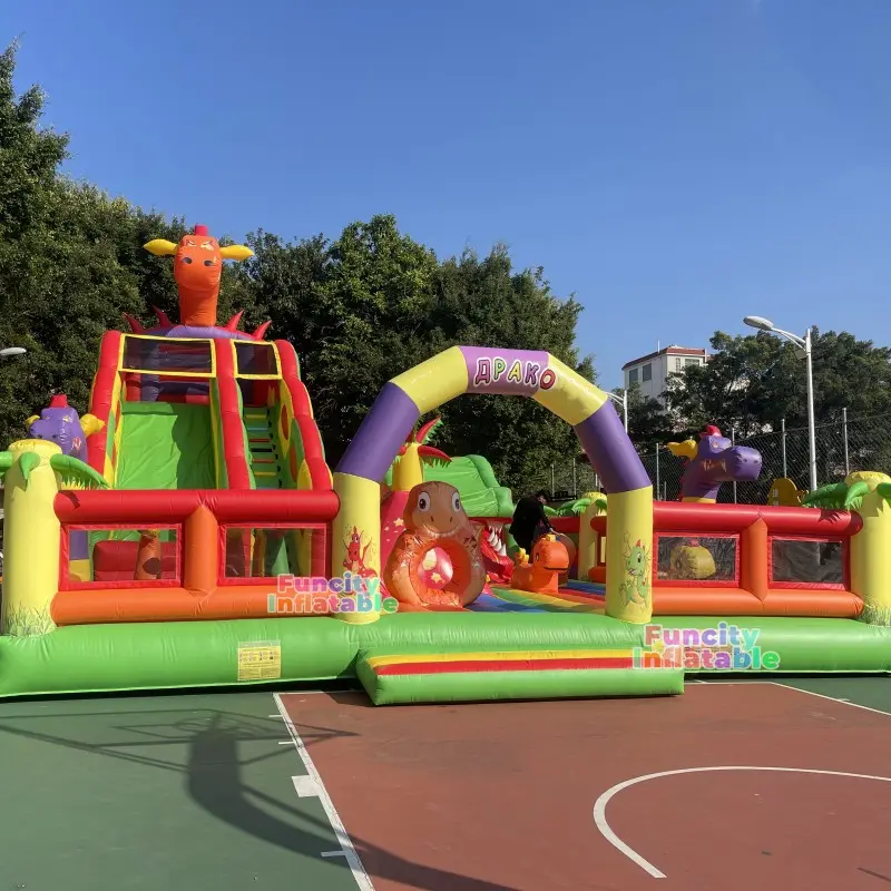 2024 사용자 정의 디자인 중국 용 테마 풍선 놀이 공원 상업적 사용을위한 풍선 재미있는 도시 공원