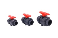 Robinet à boisseau sphérique manuel double union en PVC-U 1/2" DN15 PN16 à passage plein, joint en EPDM, étanche, pour alimentation en eau, piscine, direct usine