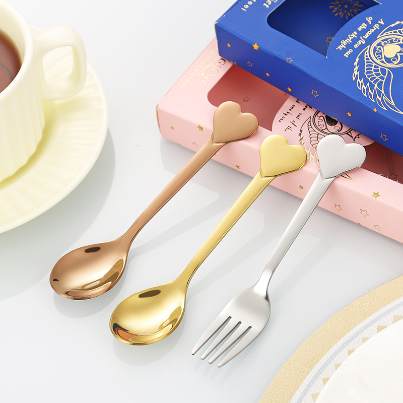 Stainless Steel love Spoon, Heart-shaped Bird's Nest Spoon, Coffee
