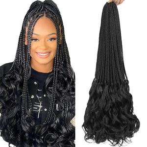 Trenzas de Ganchillo Estilo Francés <span class=keywords><strong>con</strong></span> Puntas Onduladas, Rizo Español en Espiral, Onda Suelta, Fibra Sintética de Alta Temperatura para Peinado - Product Image 4