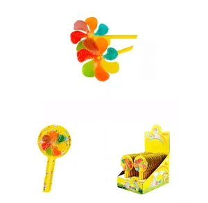 Best Verkopende Confectie Speelgoed Kleurrijke Fruitige Zachte Snoep Windmolen Lolly Snoep Snacks Snoep