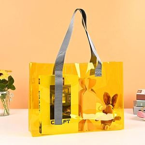 Bolsa de Mano de PVC Transparente Iridiscente, Colorida, de Gran Capacidad, con Dos Asas, para Compras, Picnic y Actividades Diarias - Product Image 2