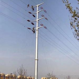 팔각형 전기 아연 도금 강철 전송 폴 30FT 40FT 오버 헤드 전원 라인 폴 타워 - Product Image 4