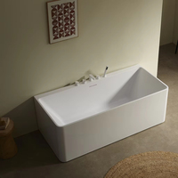 Baignoire autoportante rectangulaire en acrylique MC8004 pour intérieur, avec fonction de trempage profond, idéale pour les salles de bain d'appartements et d'hôtels