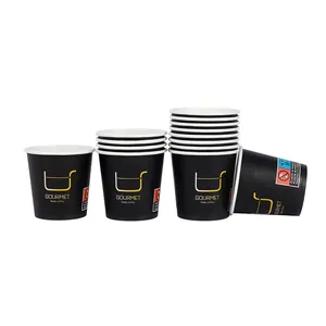 Venta al por mayor con logotipo personalizado cafetería para llevar embalaje desechable Espresso 4 Oz taza de café con tapas