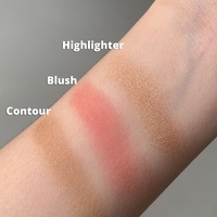 Nouveau kit de maquillage pour le visage en marque privée, 3 couleurs, pigments élevés, illuminateur scintillant, blush, poudre de contour