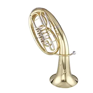 Gold Lacquer Brass Euphonium with 4 Rotary Keys Baritone Body for Brass Band Instruments