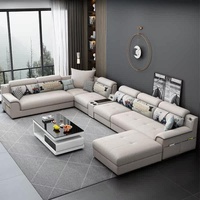 Ensemble de canapés modulaires en tissu de luxe haut de gamme 7 places, multifonctionnel, pour salon, canapé d'angle en forme de U