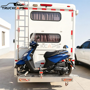 Portamotos Trasero <span class=keywords><strong>para</strong></span> <span class=keywords><strong>Autocaravana</strong></span> de 160 kg de Capacidad con Rampa Deslizable, <span class=keywords><strong>Soporte</strong></span> Universal <span class=keywords><strong>para</strong></span> Motocicleta Montado en la Enganche de Camioneta - Product Image 1