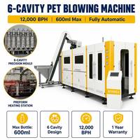 Máquina Sopladora de Botellas PET de 6 Cavidades Totalmente Automática, 12000 BPH, Máquina de Moldeo por Soplado por Estiramiento con PLC XINJE, Alta Productividad