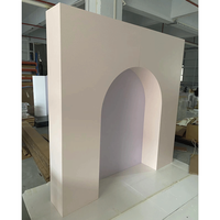 Conception spéciale 2pcs blanc arc acrylique fleur cadre personnalisé support mariage toile de fond or