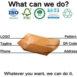 Barquettes alimentaires personnalisées en papier kraft YBLPAK, mini barquettes jetables pour le jour du match, petites barquettes en papier pour servir des collations, des desserts, des tacos, des nachos - Product Image 6