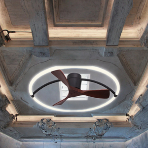 Ventilateur de plafond LED moderne avec lumière, <span class=keywords><strong>3</strong></span> pales en bois massif, moteur CC de 33 pouces, télécommande, 6 vitesses, intensité variable, homologué CB CE, directement de l'usine - Product Image 3