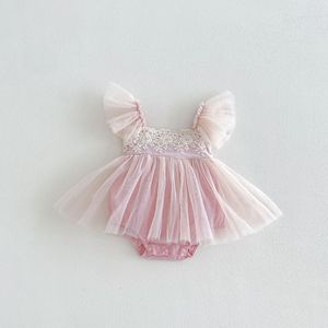 Jupe en maille à grand nœud pour <span class=keywords><strong>fille</strong></span>, combinaison de princesse pour nouveau-né d'un an, nouvelle <span class=keywords><strong>veste</strong></span> à manches bouffantes pour bébé - Product Image 1