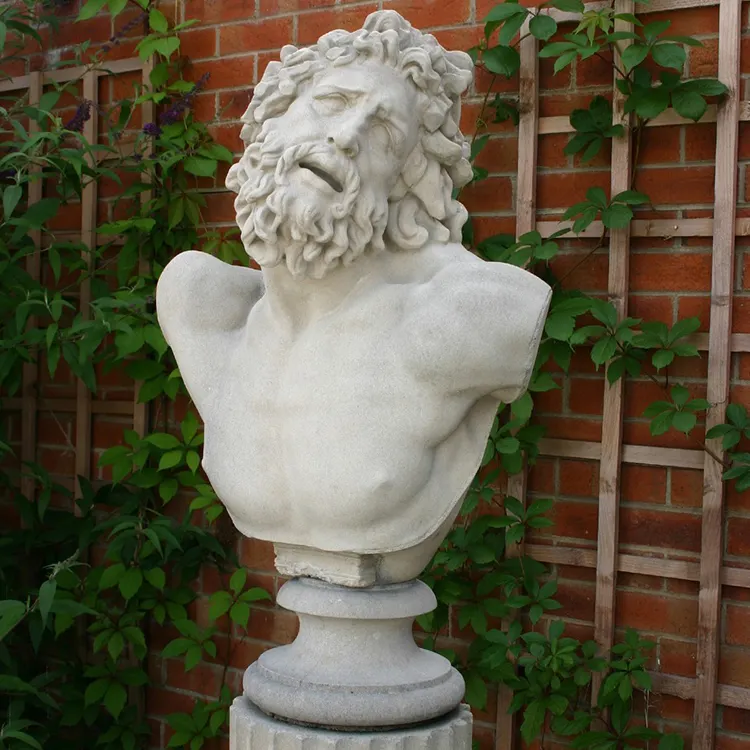 Marmeren steen Portret Griekse Laocoon Buste Tuin Standbeeld