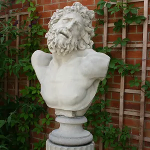 Marble stone Portrait Greek Laocoon Bust Garden Statue