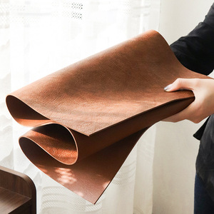 <b>Large</b> Cowhide Leather Desk <b>Mat</b> Rectangle 0.18cm Thick Oil Proof Waterproof Heat Insulating For Office Gaming Tea Table - Product Image 1