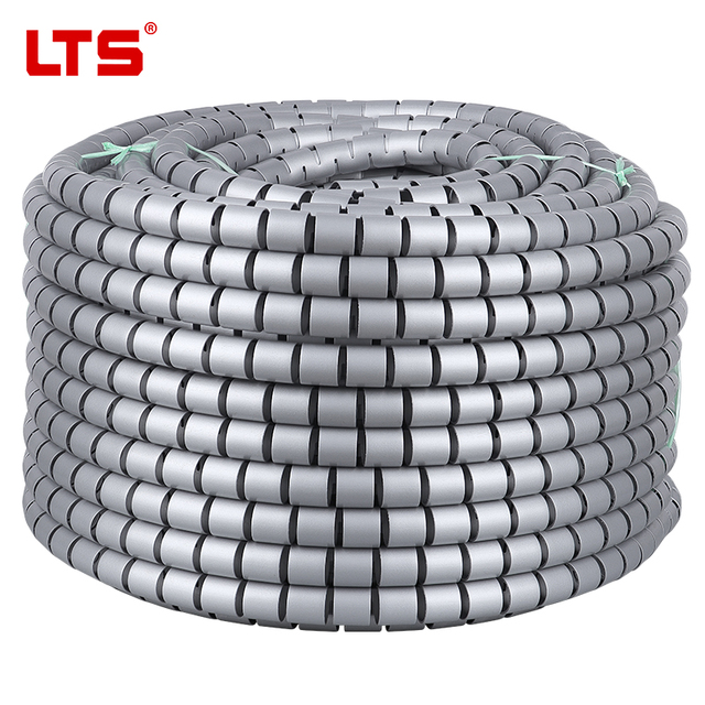 LTS Spiral Wrapping PE Cable Sleeves 28mm Black Flexible Protect Cables ROHS CE ISO9001 Certification Customizable Cable