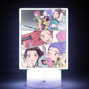 Vente en gros de lampes de nuit LED 3D décoratives pour la maison, style K-POP Demon Hunters, avec télécommande, pour chambre à coucher - Product Image 1