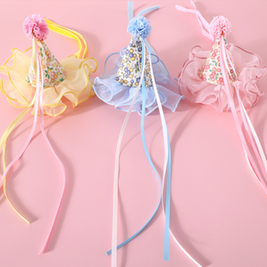 Collier à nœud <span class=keywords><strong>papillon</strong></span> à paillettes pour chat, <span class=keywords><strong>chien</strong></span>, lapin, avec dentelle florale, pour anniversaire, <span class=keywords><strong>mariage</strong></span>, toutes saisons, chapeau, accessoire de tête, ensemble féerique - Product Image 6
