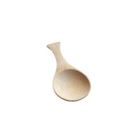 Mini cuillère créative en bois de bambou à manche court Cuillère à thé Cuillère à glace à dessert gravée