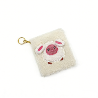 Mini carnet en peluche chien Kawaii avec porte-clés