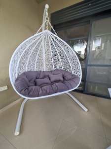 Thickened Rattan <strong>Swing</strong> <strong>Chair</strong> Outdoor <strong>Swing</strong> Set Strong <strong>Swing</strong> <strong>Chair</strong> <strong>Stand</strong> with Water Proof Anti-UV Big Size Cushion - Product Image 5