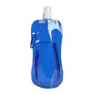 BPA ücretsiz 480ml 500ml taşınabilir spor katlanır plastik içme suyu emzik kılıflı çanta gemi hazır