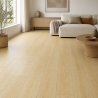 Plancher stratifié en bois à prix avantageux, faible MOQ, imperméable, décoratif, pour projets de construction de centres commerciaux