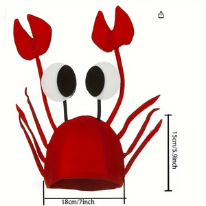 Chapeau de crabe amusant, taille unique, accessoire de fête sur le thème des créatures marines - Product Image 4